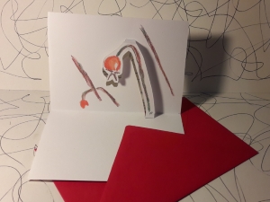 Popup-Faltkarte: Hagebutten im Winter